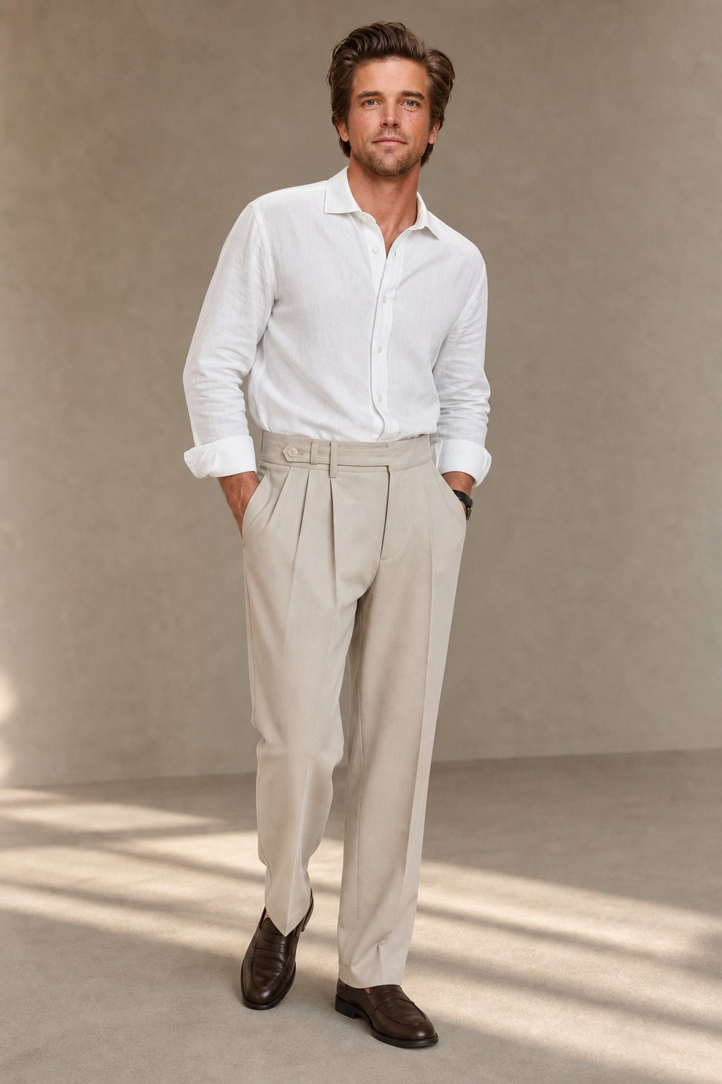 Italian Naples Pants — Khaki, studio product shot