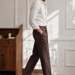 Napoli Linen Trousers — Coffee, studio product shot