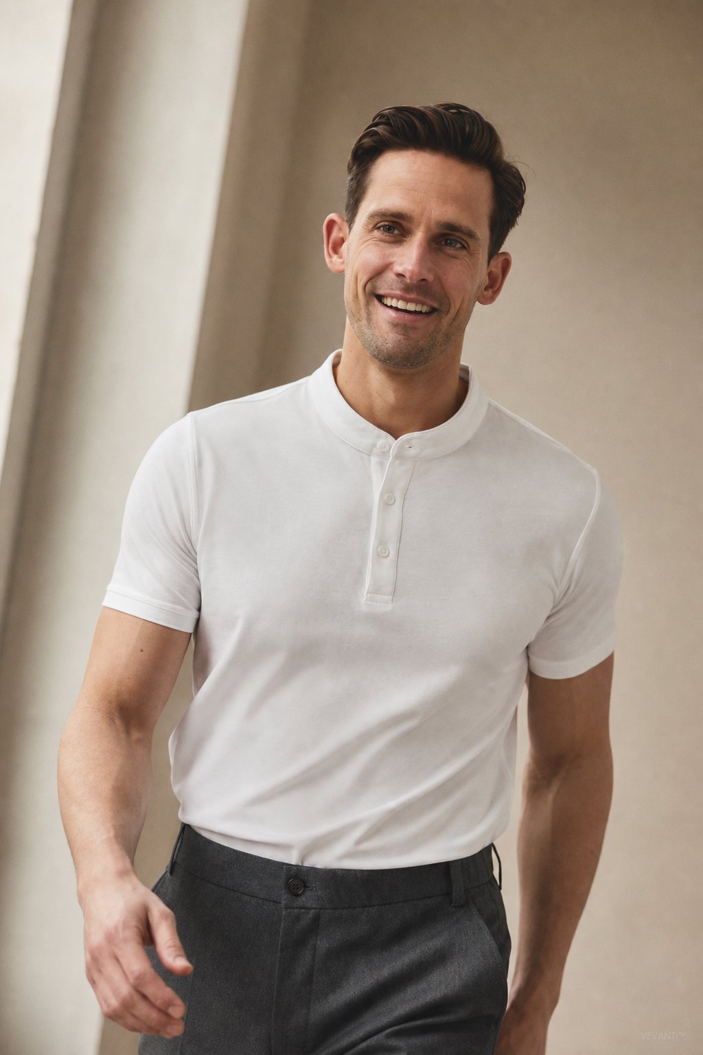 Austin Collared Slim-Fit Tee — White, banana_republic product shot
