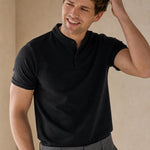 Austin Collared Slim-Fit Tee — Black, banana_republic product shot