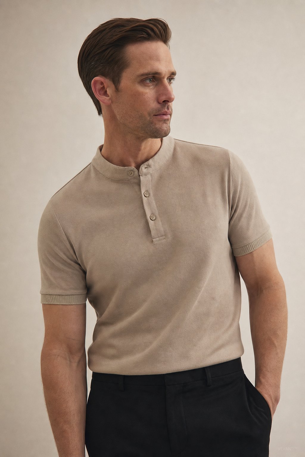 Austin Collared Slim-Fit Tee — Apricot, banana_republic product shot