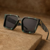 Azzurro Vision Sunglasses — Green, br_espresso product shot