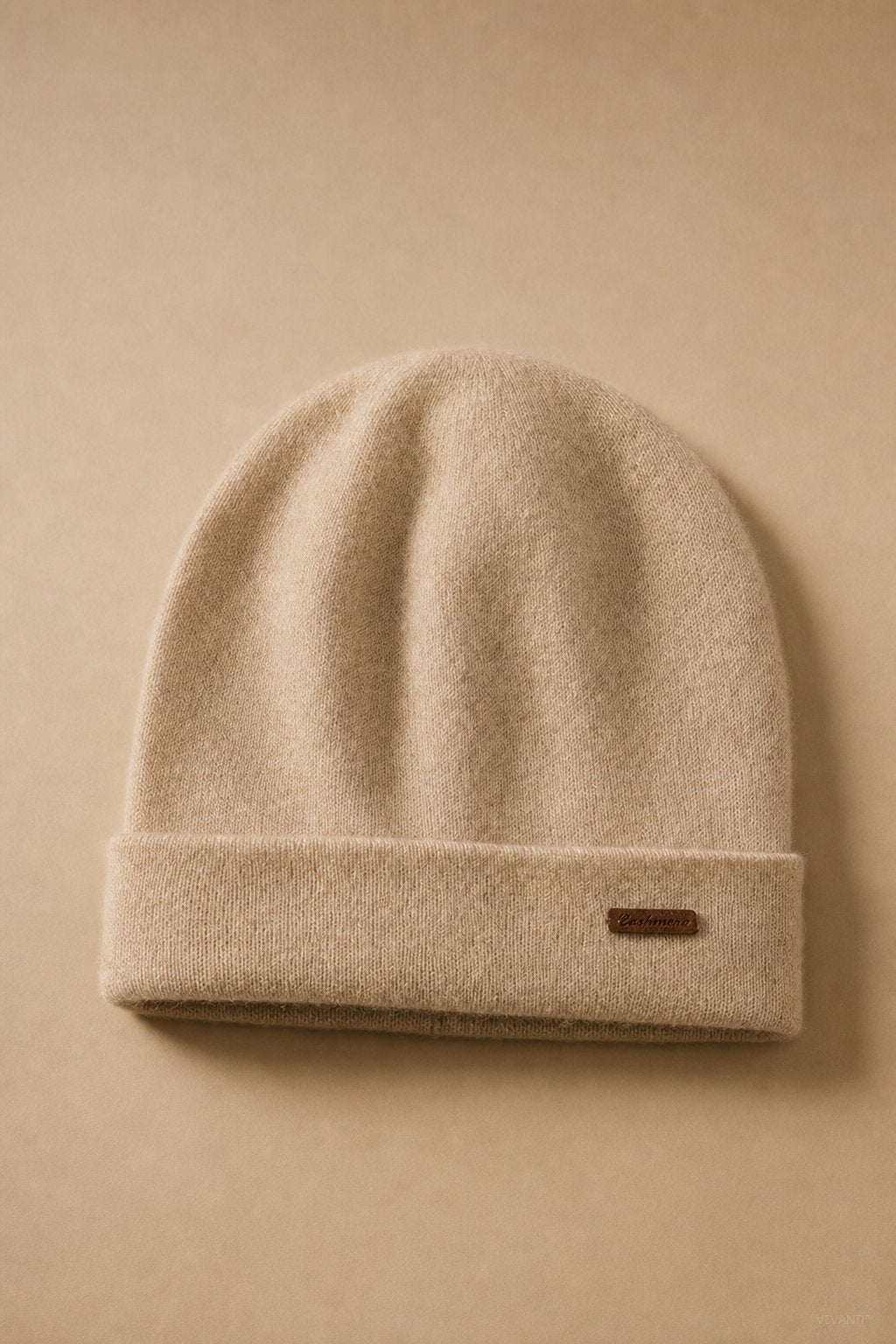 Bergen Double-Layer Cashmere Beanie — Khaki, br_espresso product shot