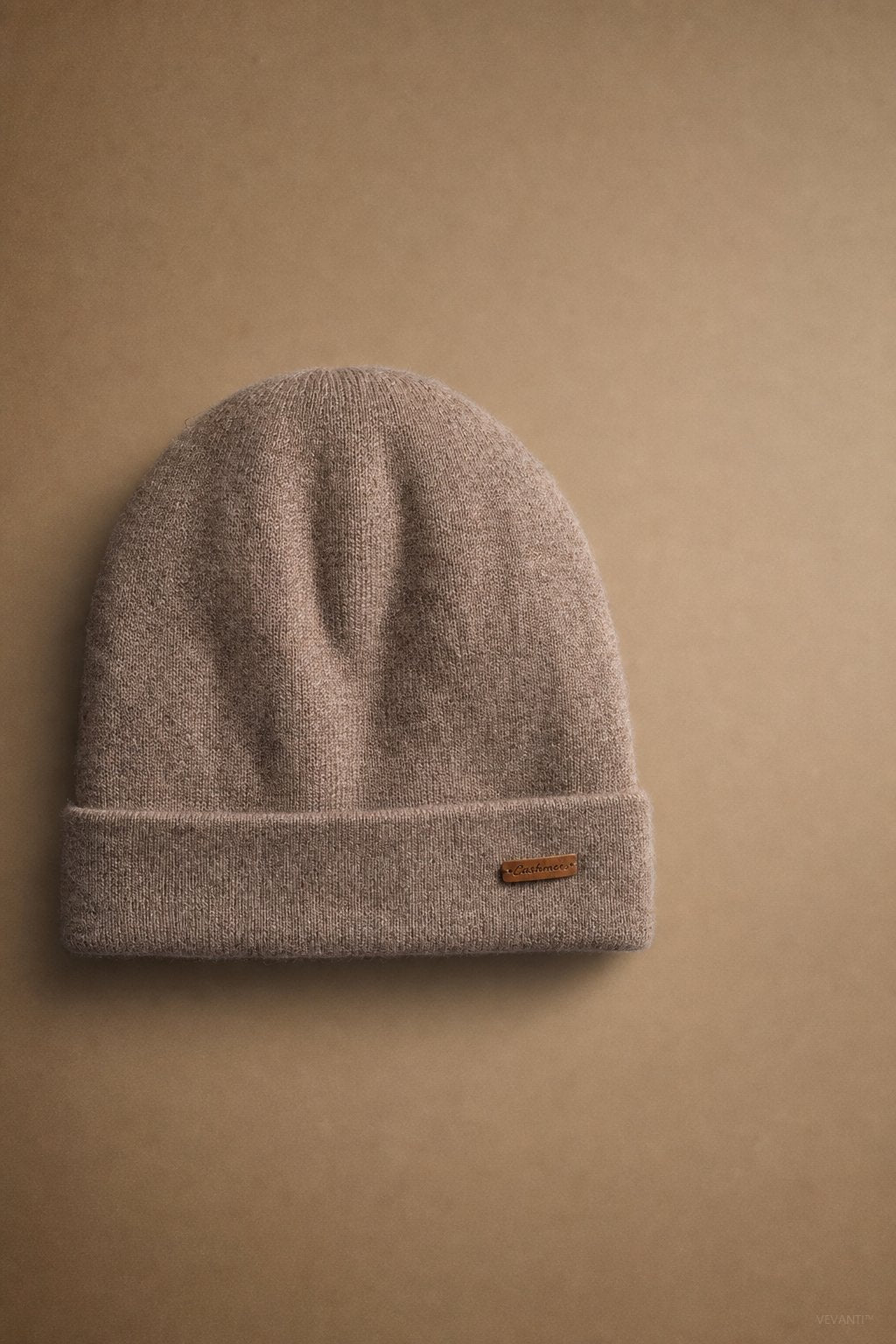 Bergen Double-Layer Cashmere Beanie — Camel, br_espresso product shot