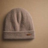 Bergen Double-Layer Cashmere Beanie — Camel, br_espresso product shot