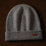 Bergen Double-Layer Cashmere Beanie — Gray, br_espresso product shot