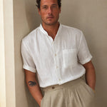 Capri Breeze Linen Shirt — White, studio product shot