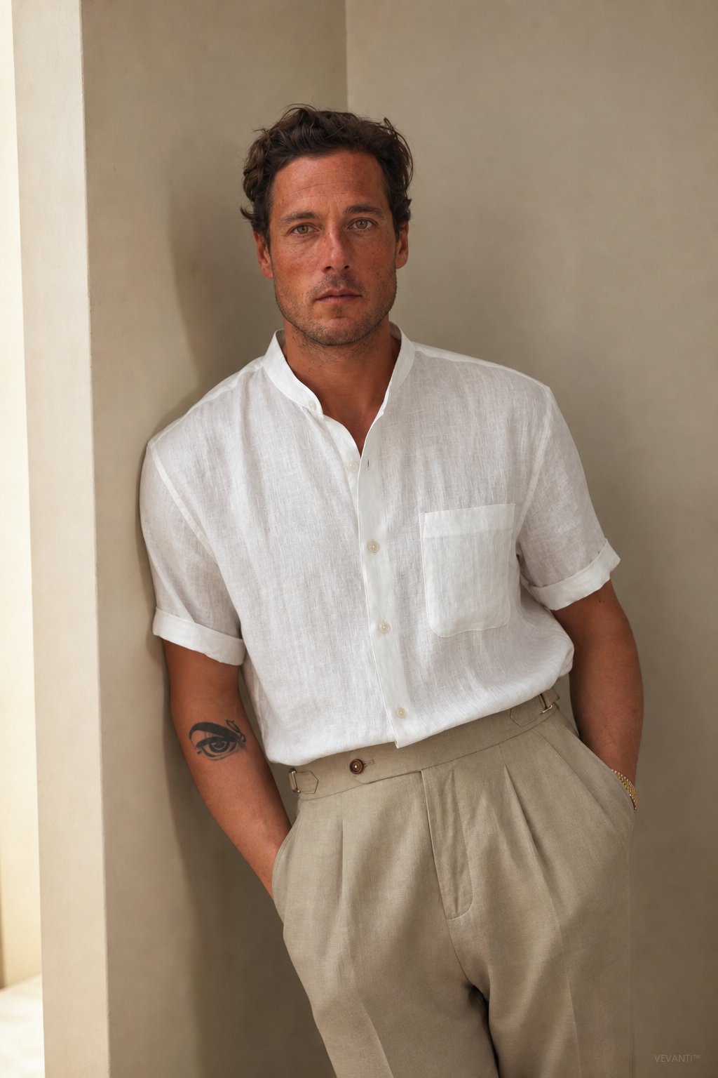 Capri Breeze Linen Shirt — White, studio product shot