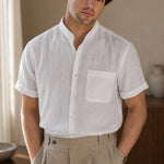 Capri Breeze Linen Shirt — White, studio product shot