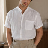 Capri Breeze Linen Shirt — White, studio product shot