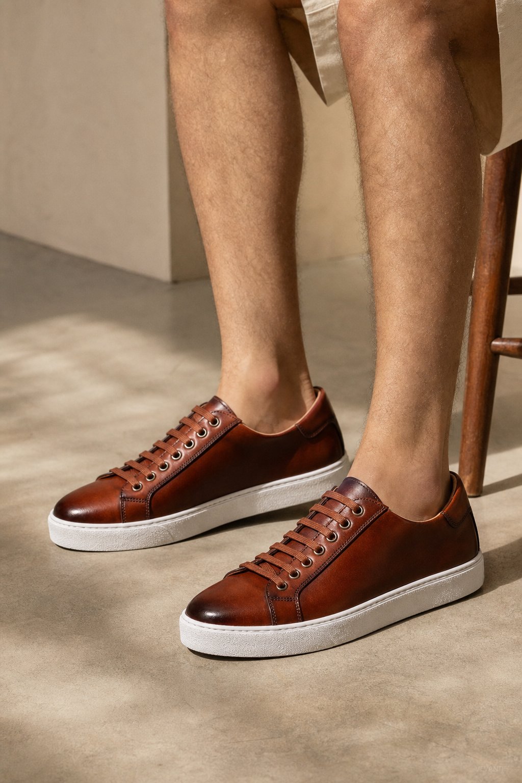 Hanley Leather Shoes — Brown, studio product shot