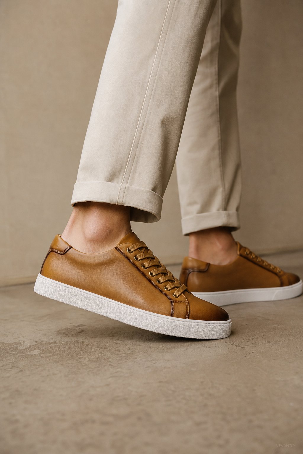 Hanley Leather Shoes — Khaki, studio product shot