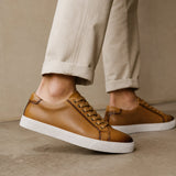 Hanley Leather Shoes — Khaki, studio product shot