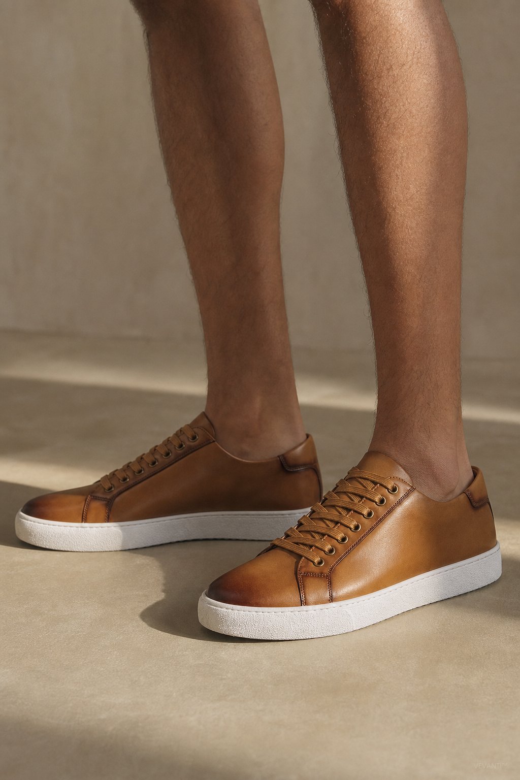 Hanley Leather Shoes — Khaki, studio product shot