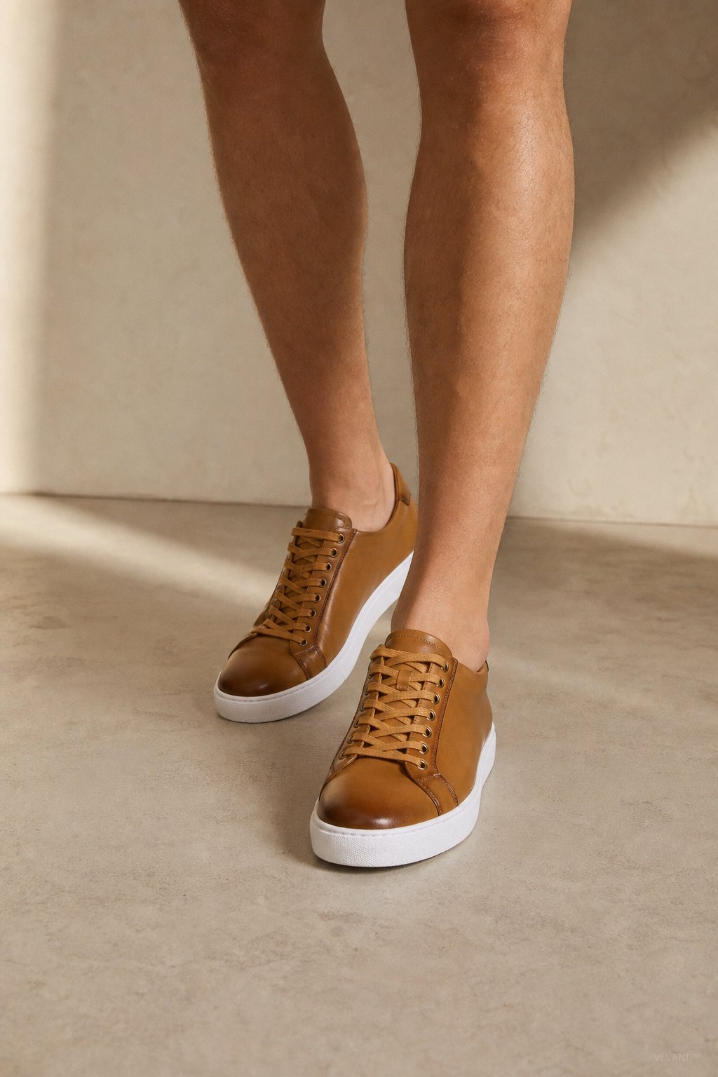 Hanley Leather Shoes — Khaki, studio product shot