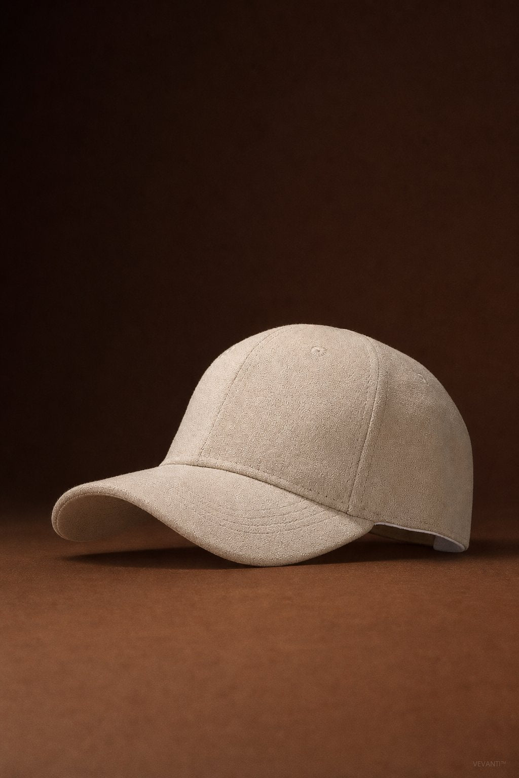 Hanley Suede Cap — Beige, studio product shot