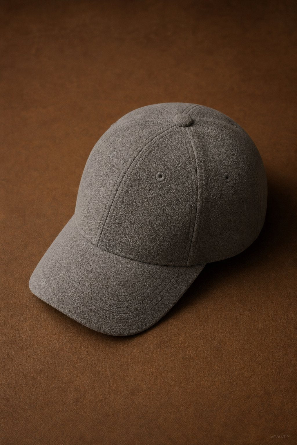 Hanley Suede Cap — Grey, studio product shot