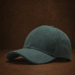 Hanley Suede Cap — Pine, studio product shot