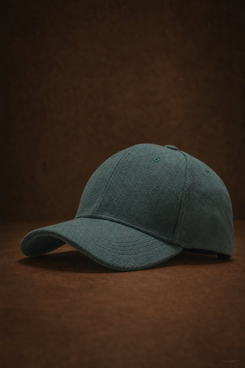 Hanley Suede Cap — Pine, studio product shot