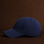 Hanley Suede Cap — Navy, studio product shot