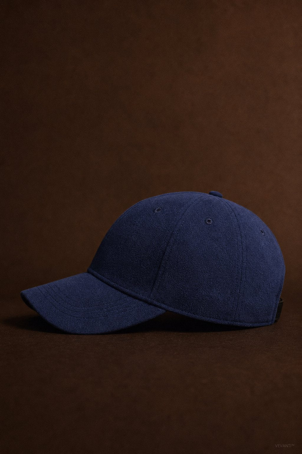 Hanley Suede Cap — Navy, studio product shot