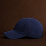 Hanley Suede Cap — Navy, studio product shot