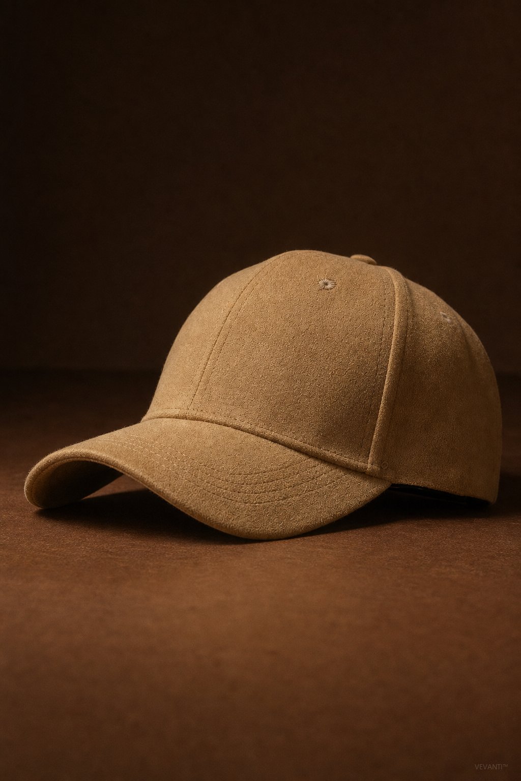 Hanley Suede Cap — Khaki, studio product shot