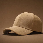 Hanley Suede Cap — Khaki, studio product shot
