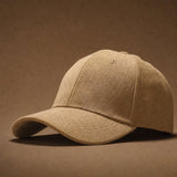 Hanley Suede Cap — Khaki, studio product shot