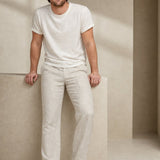 Linen Old Money Trousers — Beige, banana_republic product shot