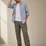 Linen Old Money Trousers — Olive, banana_republic product shot
