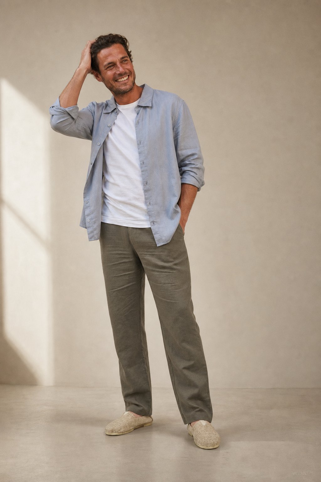 Linen Old Money Trousers — Olive, banana_republic product shot