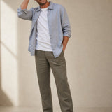 Linen Old Money Trousers — Olive, banana_republic product shot
