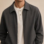 London Zip-Up Jacket — Gray, studio product shot