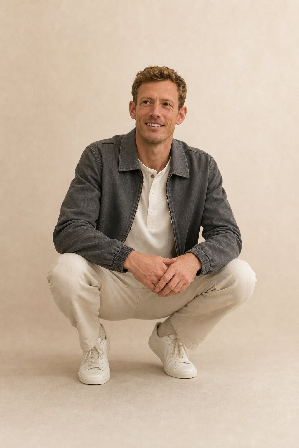 London Zip-Up Jacket — Gray, studio product shot