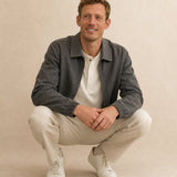 London Zip-Up Jacket — Gray, studio product shot