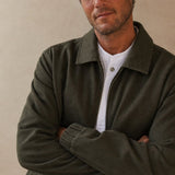 London Zip-Up Jacket — Forest, studio product shot