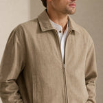 London Zip-Up Jacket — Khaki, studio product shot