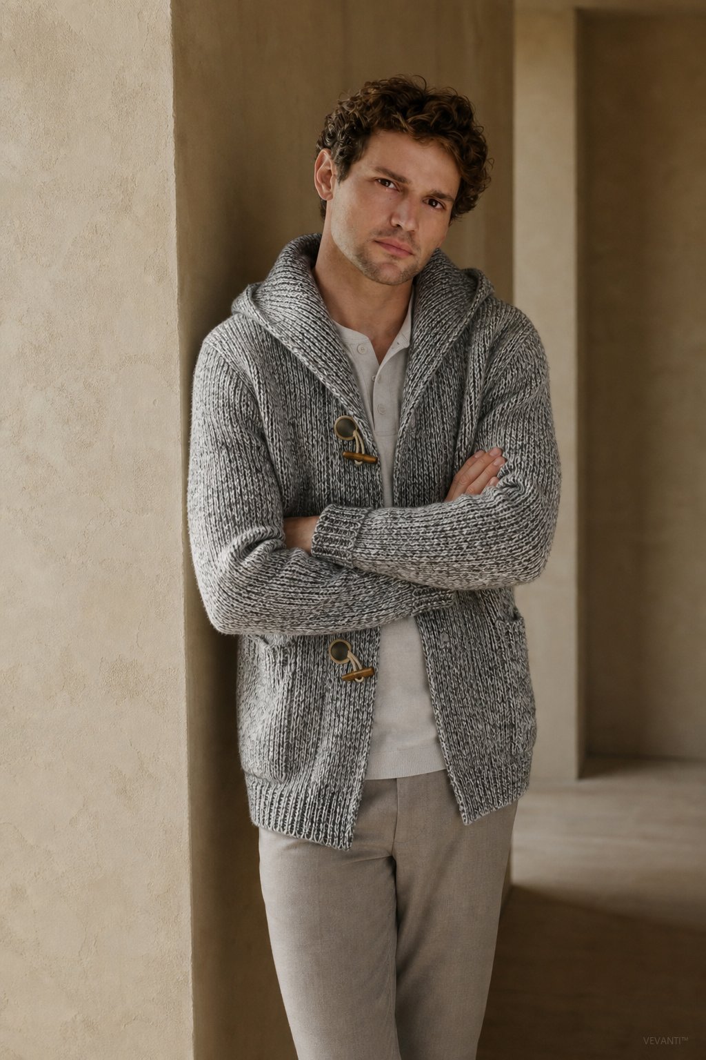 Mountain Lodge Cardigan Hoodie — Gray, banana_republic product shot