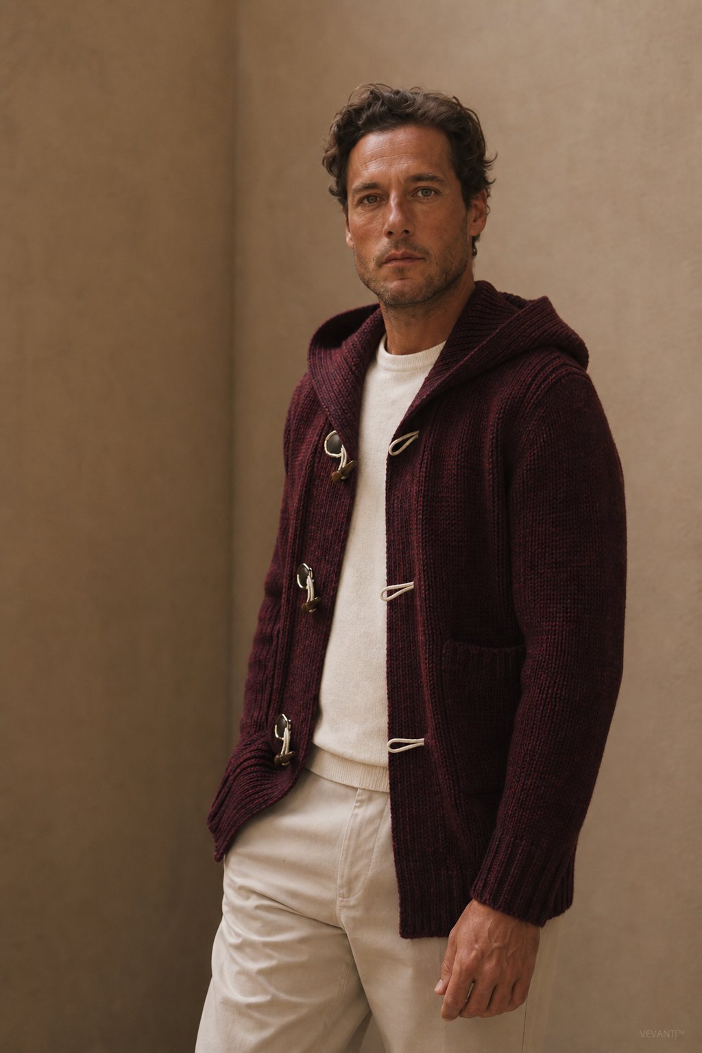 Mountain Lodge Cardigan Hoodie — Wine, banana_republic product shot