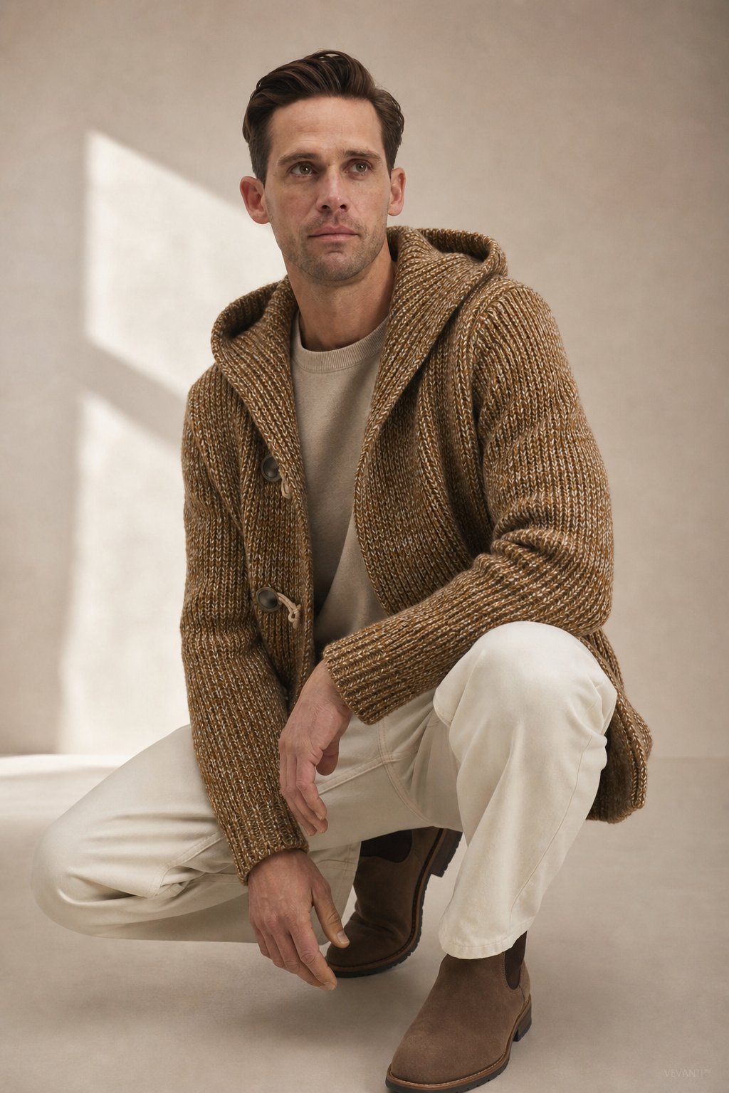Mountain Lodge Cardigan Hoodie — Camel, banana_republic product shot