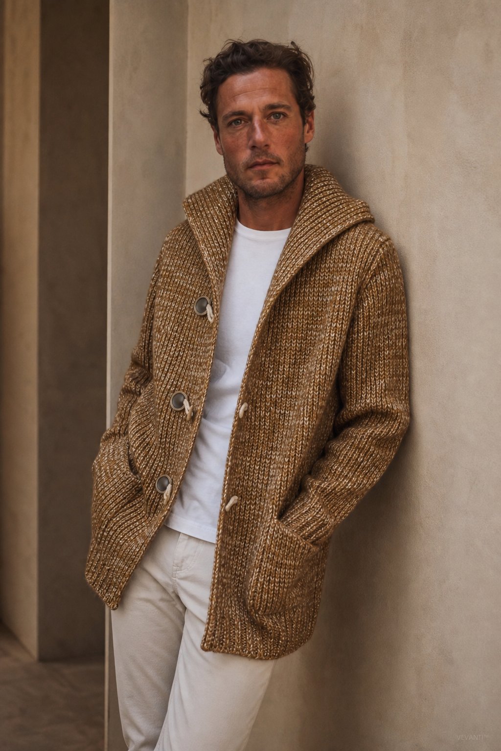 Mountain Lodge Cardigan Hoodie — Camel, banana_republic product shot