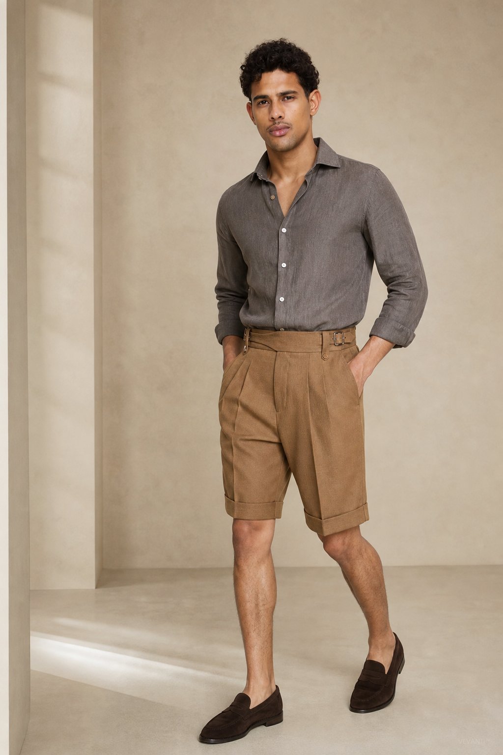 Napoli Cotton Shorts — Khaki, banana_republic product shot