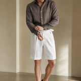 Napoli Cotton Shorts — White, banana_republic product shot