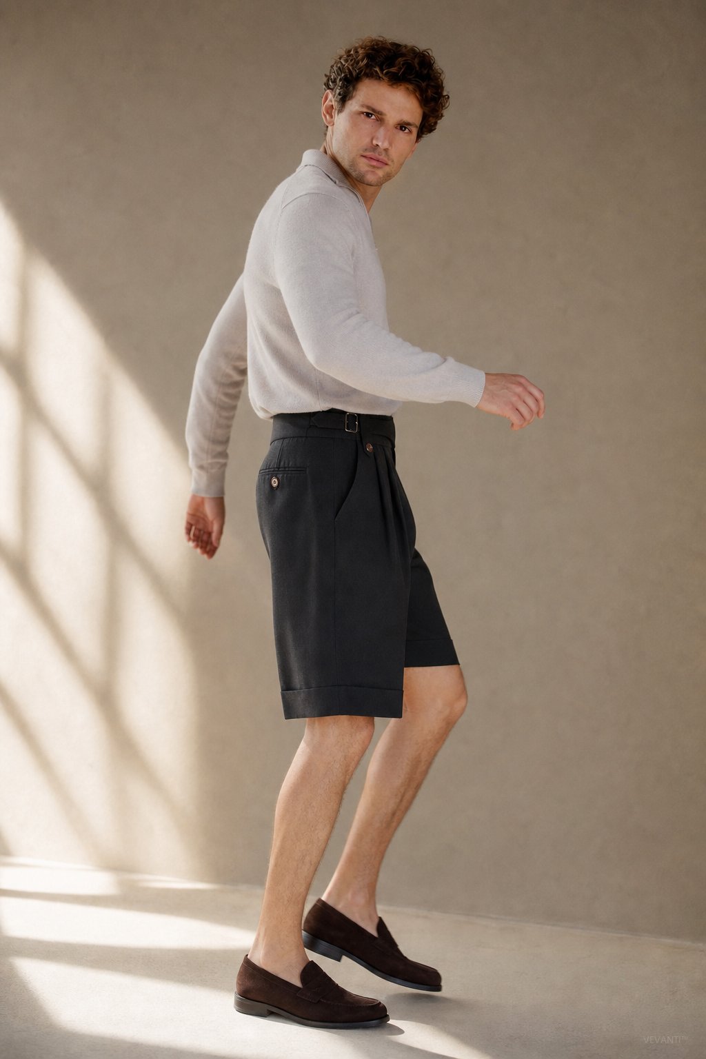 Napoli Cotton Shorts — black, banana_republic product shot
