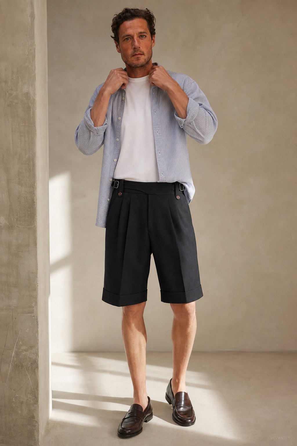 Napoli Cotton Shorts — black, banana_republic product shot