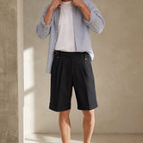 Napoli Cotton Shorts — black, banana_republic product shot