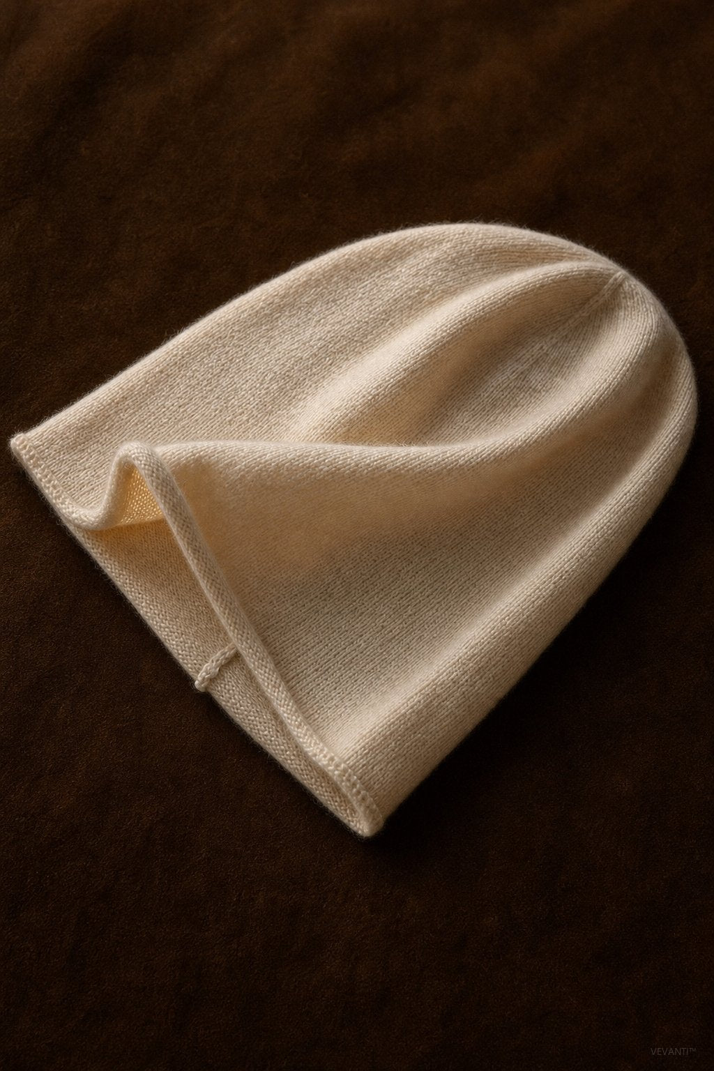 Oslo Cashmere Knit Beanie — Beige, studio product shot