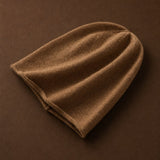 Oslo Cashmere Knit Beanie — Golden Camel, studio product shot