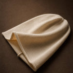 Oslo Cashmere Knit Beanie — Beige, studio product shot